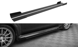 Street Pro Seitenschweller Ansatz Cup Leisten passend für Mitsubishi Lancer EVO X SCHWARZ+ HOCHGLANZ FLAPS
