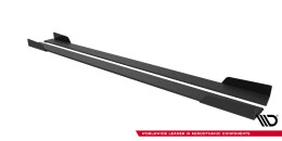 Street Pro Seitenschweller Ansatz Cup Leisten passend für Mitsubishi Lancer EVO X SCHWARZ+ HOCHGLANZ FLAPS