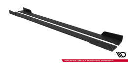 Street Pro Seitenschweller Ansatz Cup Leisten passend für Mitsubishi Lancer EVO X SCHWARZ+ HOCHGLANZ FLAPS