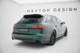 Heck Ansatz Flaps Diffusor V.2 für Audi A6 S-line Avant C7 schwarz Hochglanz