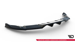 Mittlerer Cup Diffusor Heck Ansatz V.1 passend für Tesla Model 3 Performance Mk1 Facelift schwarz Hochglanz
