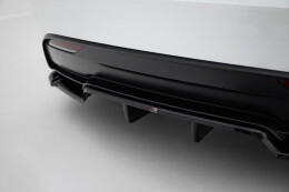Mittlerer Cup Diffusor Heck Ansatz V.2 für Tesla Model 3 Performance Mk1 Facelift schwarz Hochglanz