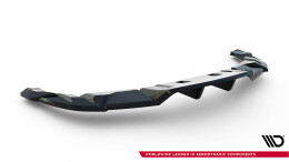 Mittlerer Cup Diffusor Heck Ansatz V.2 für Tesla Model 3 Performance Mk1 Facelift schwarz Hochglanz