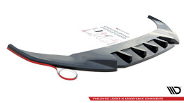 Mittlerer Cup Diffusor Heck Ansatz V.2 für Tesla Model 3 Performance Mk1 Facelift schwarz Hochglanz