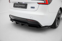 Mittlerer Cup Diffusor Heck Ansatz V.2 passend für Tesla Model 3 Performance Mk1 Facelift schwarz Hochglanz