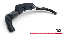 Mittlerer Cup Diffusor Heck Ansatz V.2 passend für Tesla Model 3 Performance Mk1 Facelift schwarz Hochglanz