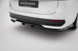 Mittlerer Cup Diffusor Heck Ansatz DTM Look passend für VW Passat B9 schwarz Hochglanz