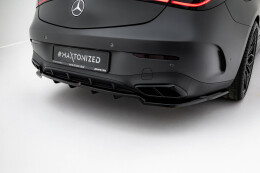 Mittlerer Cup Diffusor Heck Ansatz DTM Look passend für Mercedes-Benz CLE AMG-Line C236 schwarz Hochglanz