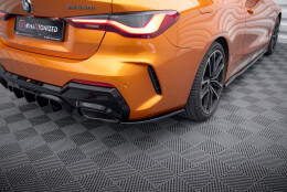 Heck Ansatz Flaps Diffusor V.5 passend für BMW 4er M440i G22 / G23 / G22 Facelift / G23 Facelift schwarz Hochglanz