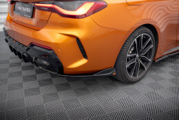 Heck Ansatz Flaps Diffusor V.6 passend für BMW 4er M440i G22 / G23 / G22 Facelift / G23 Facelift schwarz Hochglanz