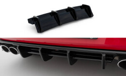 Street+ Heck Ansatz Diffusor passend für VW Golf R Hatchback R Mk7 FL schwarz Hochglanz