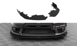 Front Stoßstange Flaps passend für Mitsubishi Lancer EVO X schwarz Hochglanz