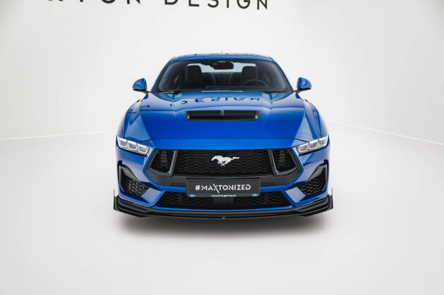 Street Pro Cup Spoilerlippe Front Ansatz passend für Ford Mustang GT Mk7 SCHWARZ+ HOCHGLANZ FLAPS
