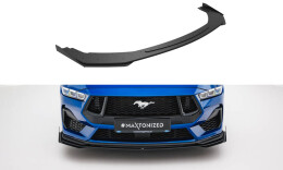 Street Pro Spoilerlippe Front Ansatz + Flaps passend für Ford Mustang GT Mk7 schwarz Hochglanz