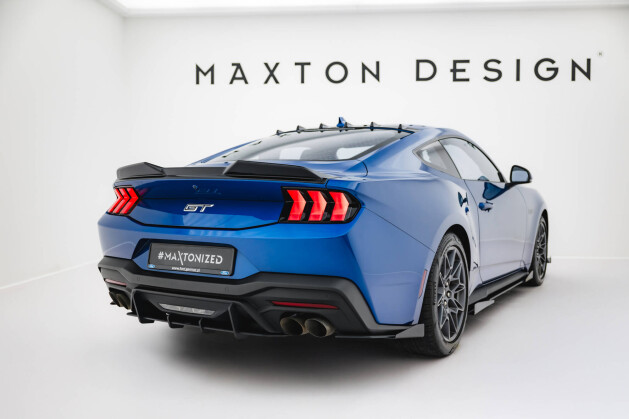 Street Pro Heck Ansatz Flaps Diffusor passend für Ford Mustang GT Mk7 SCHWARZ+ HOCHGLANZ FLAPS