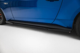 Street Pro Seitenschweller Ansatz Cup Leisten passend für Ford Mustang GT Mk7 SCHWARZ+ HOCHGLANZ FLAPS