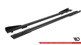 Street Pro Seitenschweller Ansatz Cup Leisten passend für Ford Mustang GT Mk7 SCHWARZ+ HOCHGLANZ FLAPS