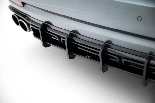 Street Pro Heckschürze Heck Ansatz Diffusor passend für Audi S8 D5 Facelift SCHWARZ-ROT