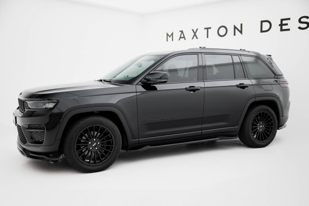 Seitenschweller Ansatz Cup Leisten passend für Jeep Grand Cherokee Trailhawk Mk5 schwarz Hochglanz