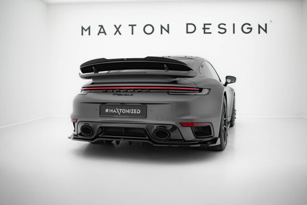 Heck Spoiler Aufsatz Abrisskante passend für Porsche 911 Turbo S Sport Paket 992 schwarz Hochglanz