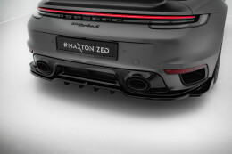 Mittlerer Cup Diffusor Heck Ansatz DTM Look für Porsche 911 Turbo S Sport Package 992 schwarz Hochglanz