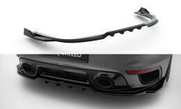 Mittlerer Cup Diffusor Heck Ansatz DTM Look für Porsche 911 Turbo S Sport Paket 992 schwarz Hochglanz