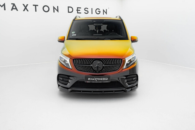 Cup Spoilerlippe Front Ansatz V.6 passend für Mercedes-Benz V-Klasse AMG-Line W447 Facelift schwarz Hochglanz