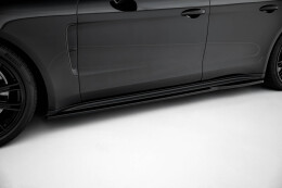 Seitenschweller Ansatz Cup Leisten V.2 passend für Porsche Panamera Turbo S E-Hybrid / Panamera E-Hybrid 971 schwarz Hochglanz