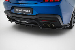 Mittlerer Cup Diffusor Heck Ansatz DTM Look passend für Ford Mustang GT Mk7 schwarz Hochglanz