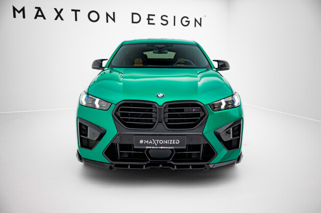 Cup Spoilerlippe Front Ansatz V.1 passend für BMW X6 M F96 Facelift schwarz Hochglanz