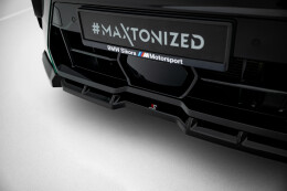 Cup Spoilerlippe Front Ansatz V.1 passend für BMW X6 M F96 Facelift schwarz Hochglanz