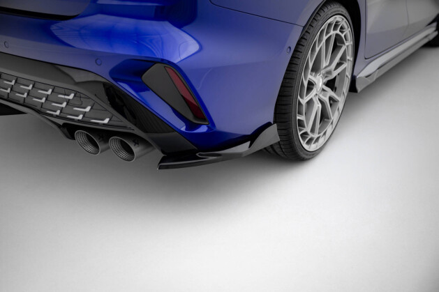 Heck Ansatz Flaps Diffusor V.2 passend für Audi S3 Limousine 8Y Facelift schwarz Hochglanz