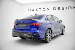 Heck Ansatz Flaps Diffusor V.2 passend für Audi S3 Limousine 8Y Facelift schwarz Hochglanz