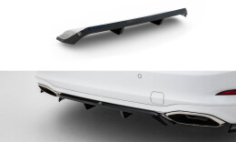 Mittlerer Cup Diffusor Heck Ansatz DTM Look passend für Ford Focus Vignale Kombi Mk4 schwarz Hochglanz