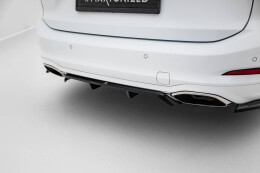 Mittlerer Cup Diffusor Heck Ansatz DTM Look passend für Ford Focus Vignale Kombi Mk4 schwarz Hochglanz