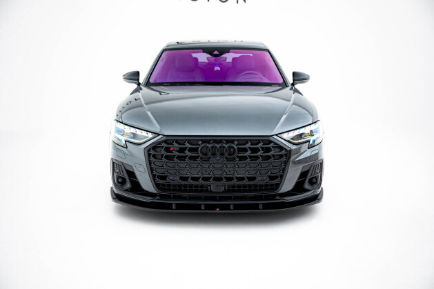 Cup Spoilerlippe Front Ansatz V.1 passend für Audi S8 / A8 S-Line D5 Facelift schwarz Hochglanz