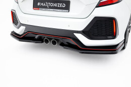 Mittlerer Cup Diffusor Heck Ansatz passend für Honda Civic Sport Mk 10 schwarz Hochglanz