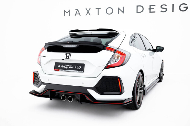Street Pro Heck Ansatz Flaps Diffusor V.2 passend für Honda Civic Sport Mk 10 Facelift ROT