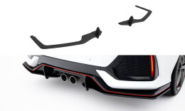 Street Pro Heck Ansatz Flaps Diffusor V.2 passend für Honda Civic Sport Mk 10 Facelift ROT
