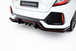 Street Pro Heck Ansatz Flaps Diffusor V.2 passend für Honda Civic Sport Mk 10 Facelift ROT