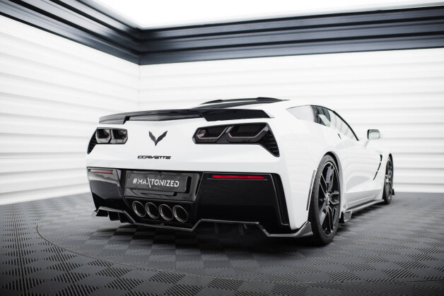 Mittlerer Cup Diffusor Heck Ansatz DTM Look passend für Chevrolet Corvette C7 schwarz Hochglanz