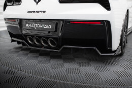 Mittlerer Cup Diffusor Heck Ansatz DTM Look passend für Chevrolet Corvette C7 schwarz Hochglanz