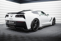 Mittlerer Cup Diffusor Heck Ansatz DTM Look passend für Chevrolet Corvette C7 schwarz Hochglanz