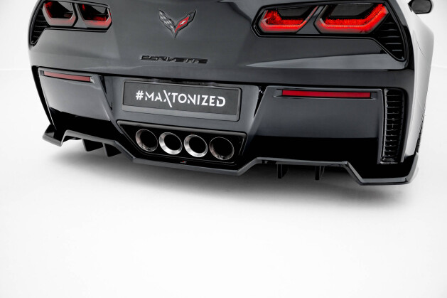 Street+ Mittlerer Diffusor Heck Ansatz RACE passend für Chevrolet Corvette Z06 C7 schwarz Hochglanz
