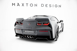 Mittlerer Cup Diffusor Heck Ansatz DTM Look passend für Chevrolet Corvette Z06 C7 schwarz Hochglanz
