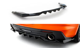 Mittlerer Cup Diffusor Heck Ansatz DTM Look passend für Chevrolet Camaro SS Mk6 Facelift schwarz Hochglanz