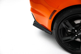 Mittlerer Cup Diffusor Heck Ansatz DTM Look passend für Chevrolet Camaro SS Mk6 Facelift schwarz Hochglanz