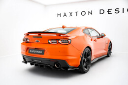 Mittlerer Cup Diffusor Heck Ansatz DTM Look passend für Chevrolet Camaro SS Mk6 Facelift schwarz Hochglanz
