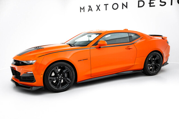 Seitenschweller Ansatz Cup Leisten V.1 passend für Chevrolet Camaro SS Mk6 Facelift schwarz Hochglanz