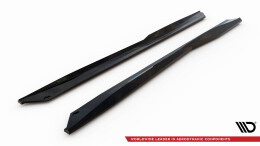 Seitenschweller Ansatz Cup Leisten für V.1 für Chevrolet Camaro SS Mk6 Facelift schwarz Hochglanz